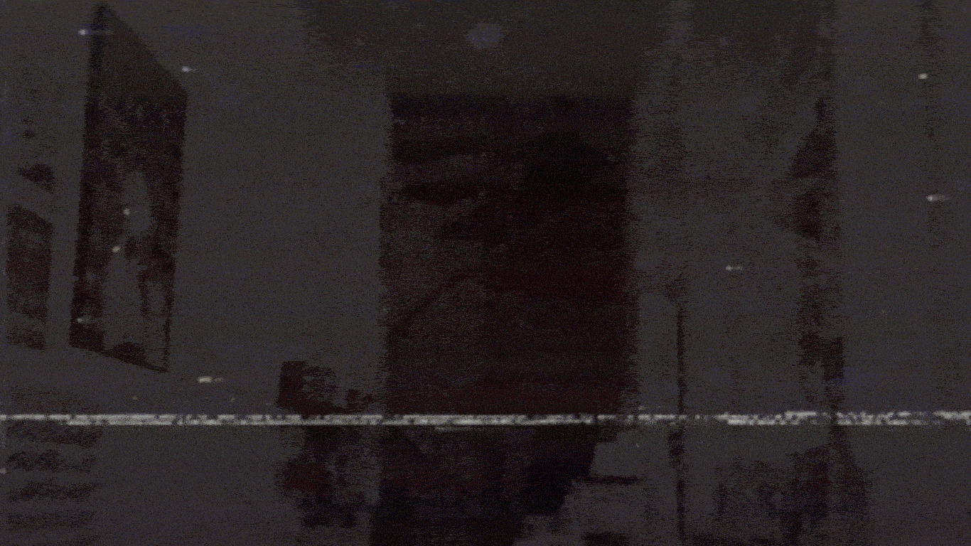 glitchy gif of the red stairs at running late